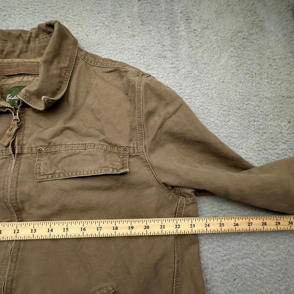 Eddie Bauer Field Canvas Jacket Mens Large Cotton Work Pockets Collared